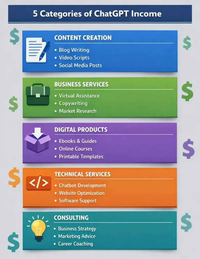 ChatGPT Income Methods Infographic
